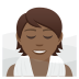 🧖🏾 person in steamy room: medium-dark skin tone display on JoyPixels